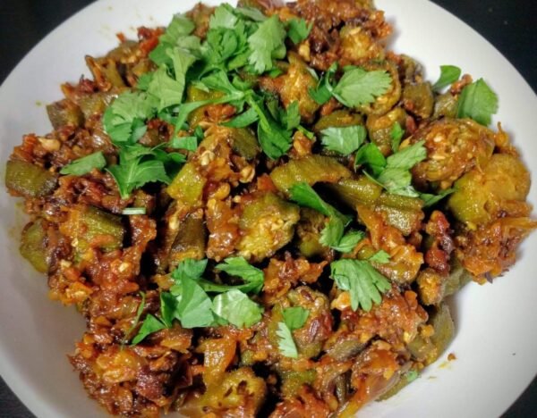 Bhindi Masala, Garlic Naan, Basmati Rice.