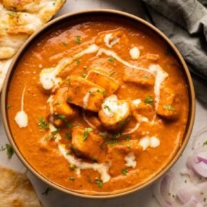 Paneer Butter Masala, Naan, 1/2 Pilau.